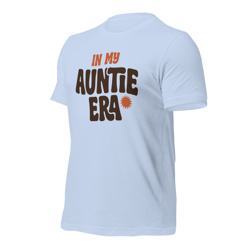 In My Auntie Era retro groovy aunt tee — Baby Blue, front-right