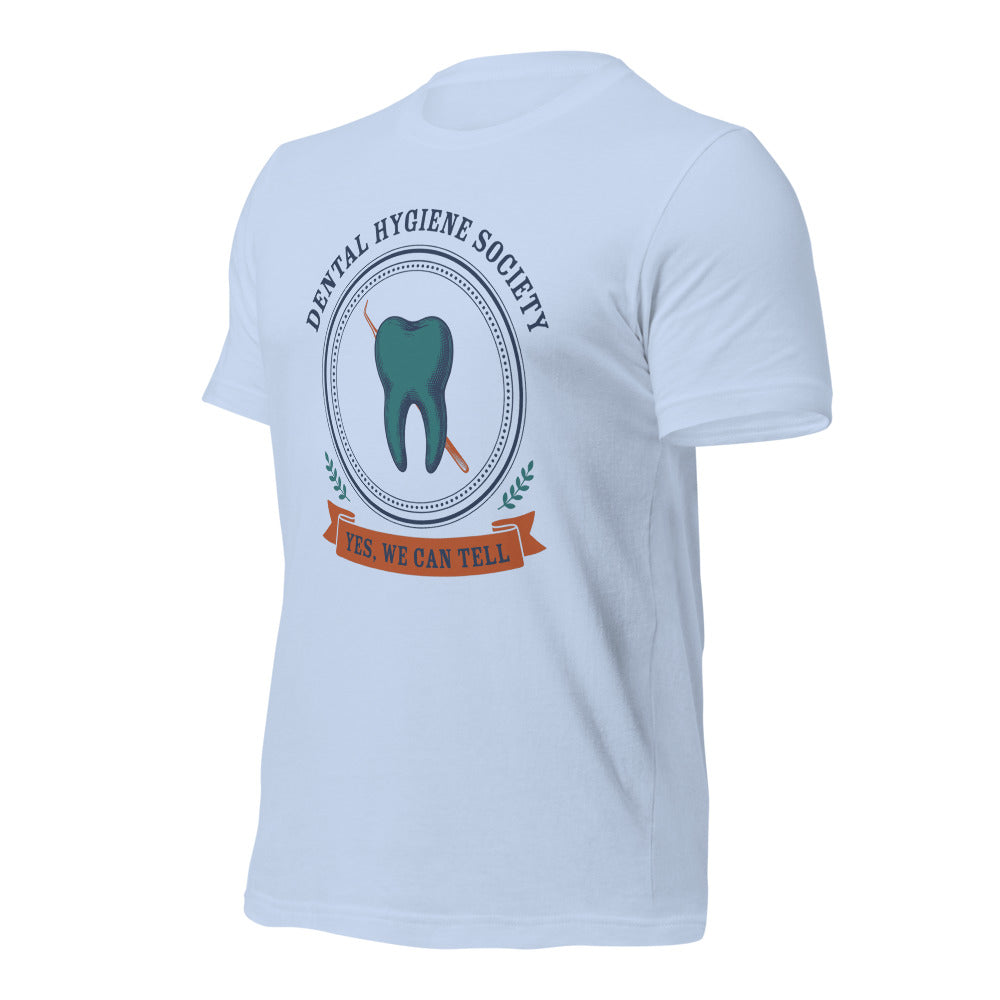 Dental Hygiene Society dental hygienist tee — Baby Blue, front-right