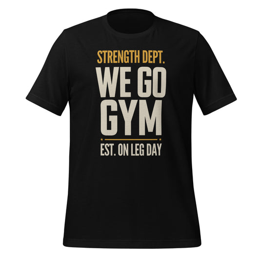 We Go Gym vintage athletic gym tee — Black, front