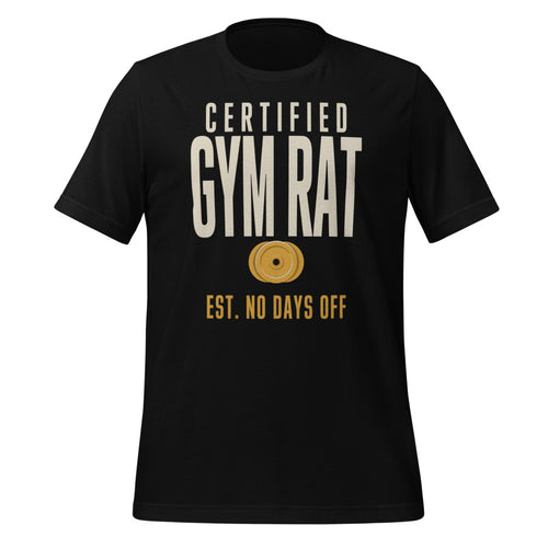 Certified Gym Rat Shirt, Funny Lifting Tee, No Days Off — Vintage Athletic Gym Gift