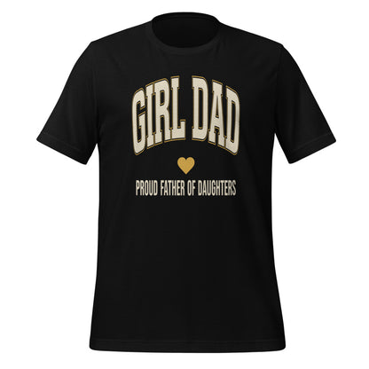 Girl Dad retro varsity tee — Black, front