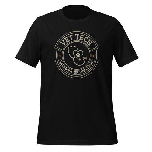 Vet Tech Shirt, Veterinary Technician Gift, Retro Vet Tech Tee — Backbone of the Clinic Crest