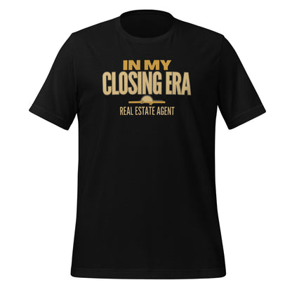 In My Closing Era real estate agent tee — Black, front