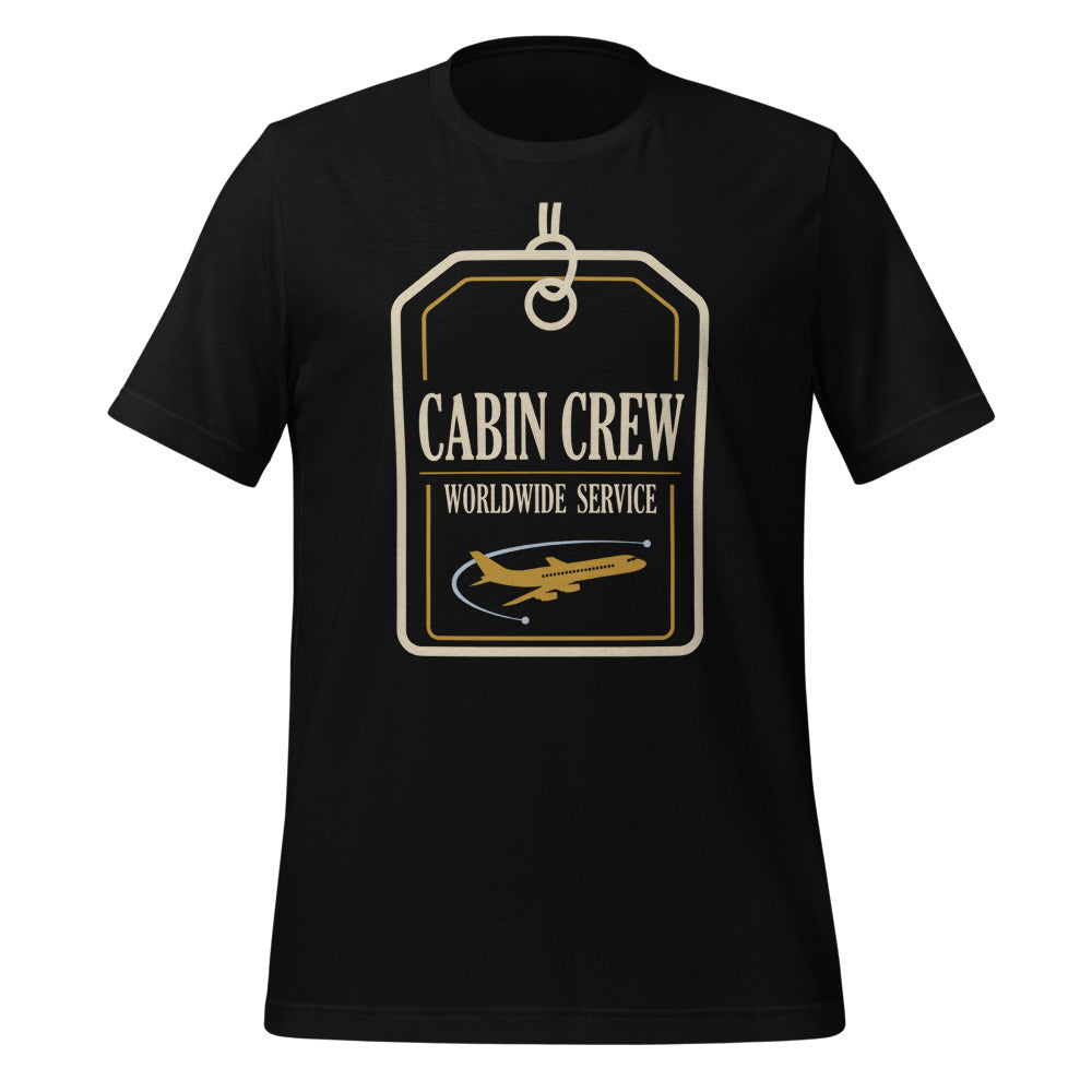 Worldwide Service cabin crew tee — Black, front