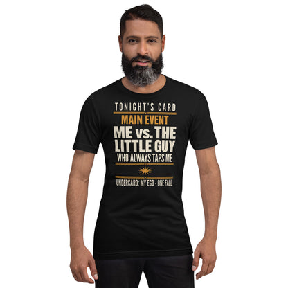 Tonight's Card funny Brazilian jiu jitsu t-shirt — Black, on model
