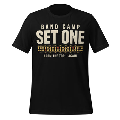 Set One marching band drill chart t-shirt — Black, front
