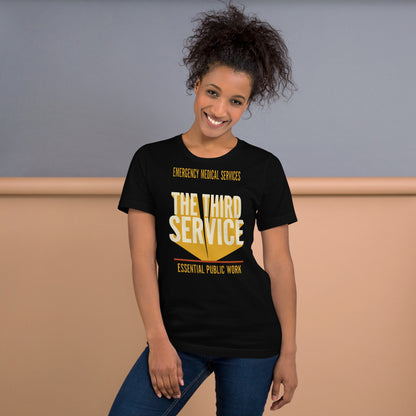 The Third Service EMS t-shirt — Black, on model