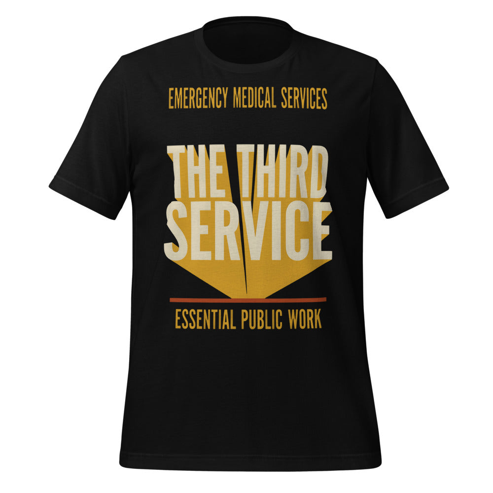 The Third Service EMS t-shirt — Black, front