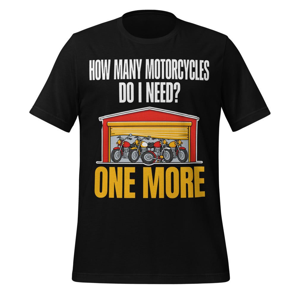One More funny motorcycle tee — Black, front