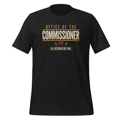 Office of the Commissioner fantasy football draft tee — Black Heather, front