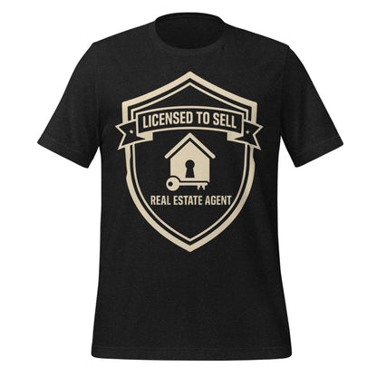 Licensed to Sell real estate agent tee — Black Heather, front