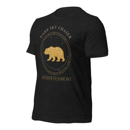 Dark Sky Chaser Ursa Major constellation astronomy tee — Black Heather, front-right
