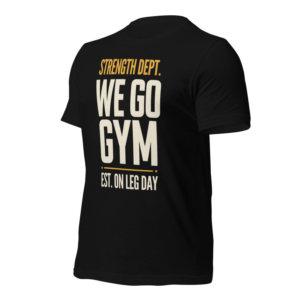 We Go Gym vintage athletic gym tee — Black, front right