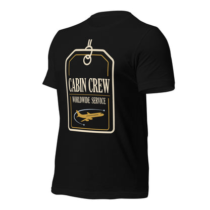 Worldwide Service cabin crew tee — Black, front-right