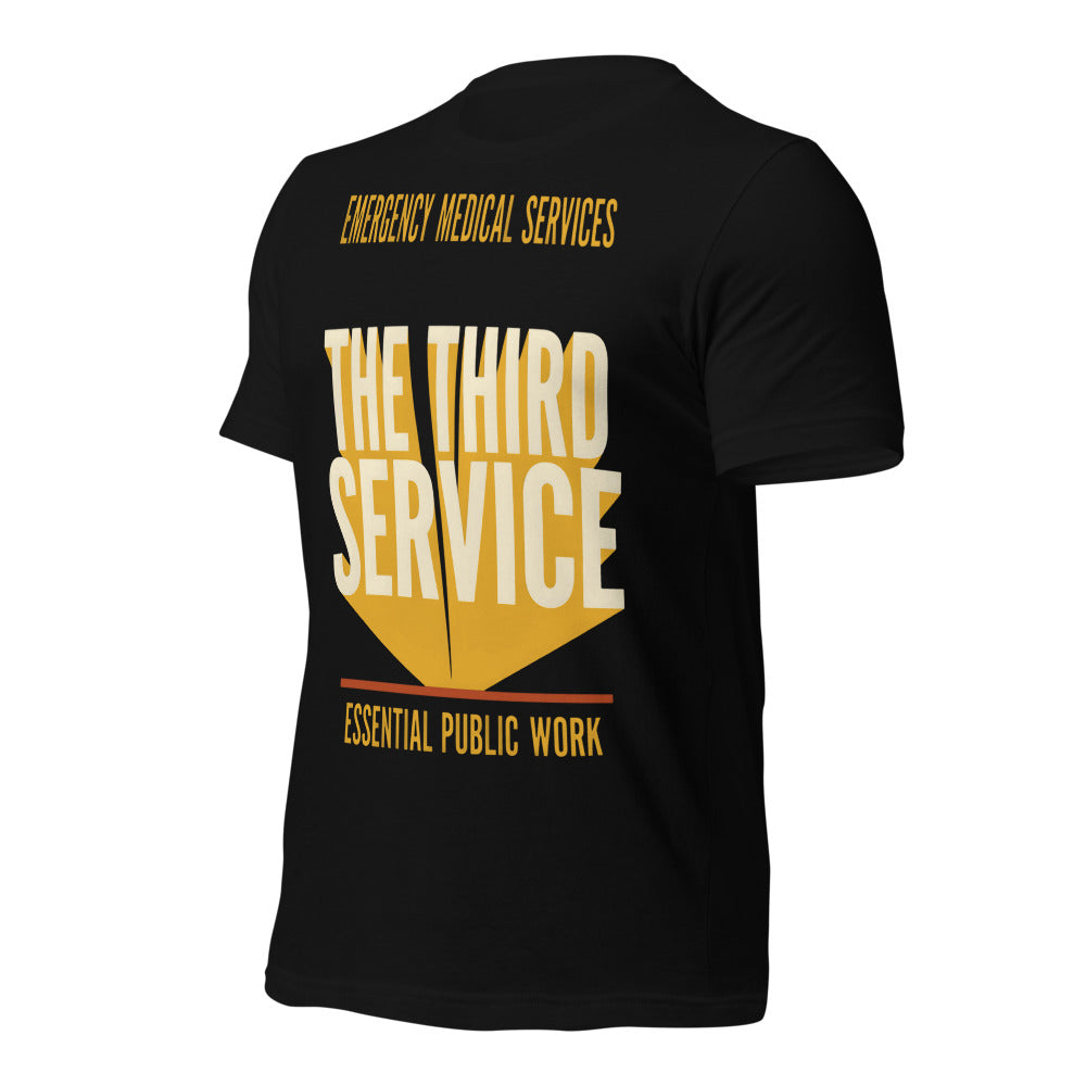 The Third Service EMS t-shirt — Black, front-right