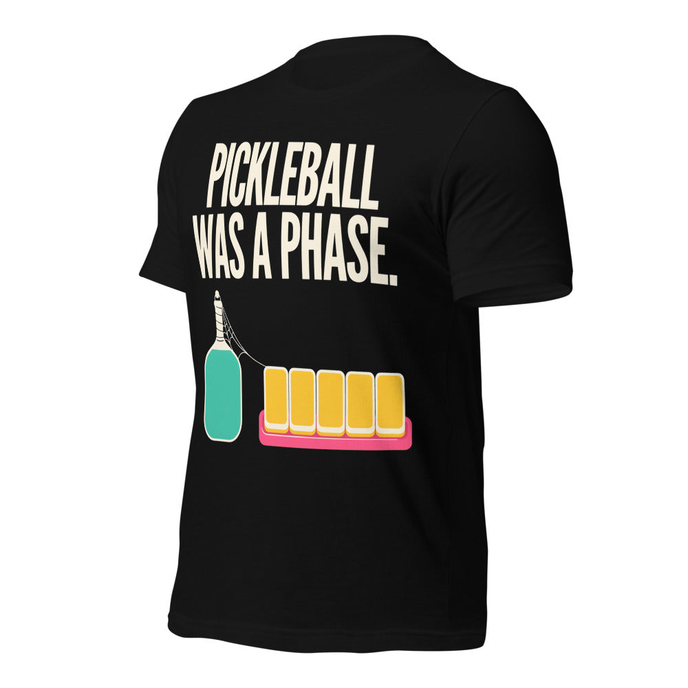 Pickleball Was A Phase funny mahjong tee — Black, front-right