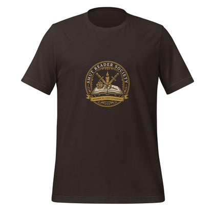 Smut Reader Society book lover dark academia tee — Brown, front