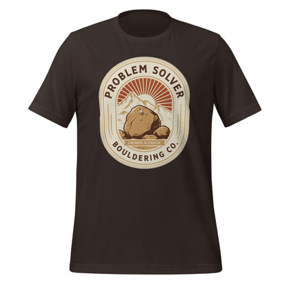 Problem Solver Bouldering Badge t-shirt — Brown, front