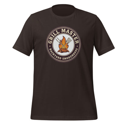 Grill Master retro backyard smokehouse tee — Brown, front