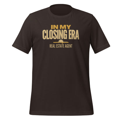 In My Closing Era real estate agent tee — Brown, front