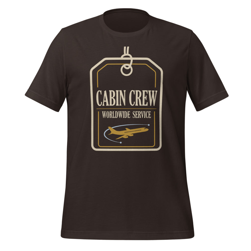Worldwide Service cabin crew tee — Brown, front