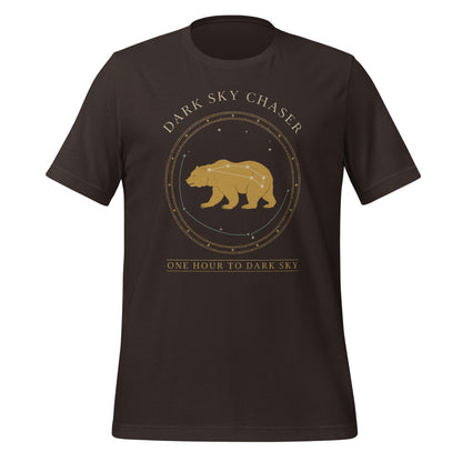 Dark Sky Chaser Ursa Major constellation astronomy tee — Brown, front