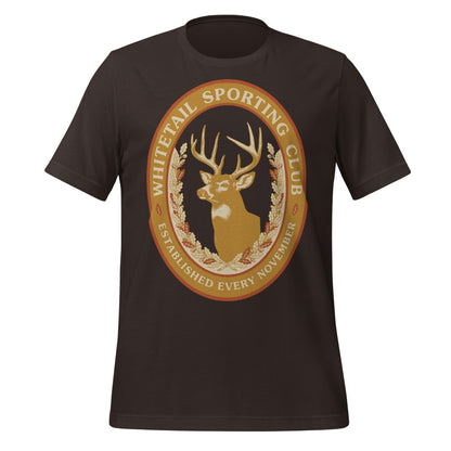 Whitetail Sporting Club vintage deer hunting tee — Brown, front
