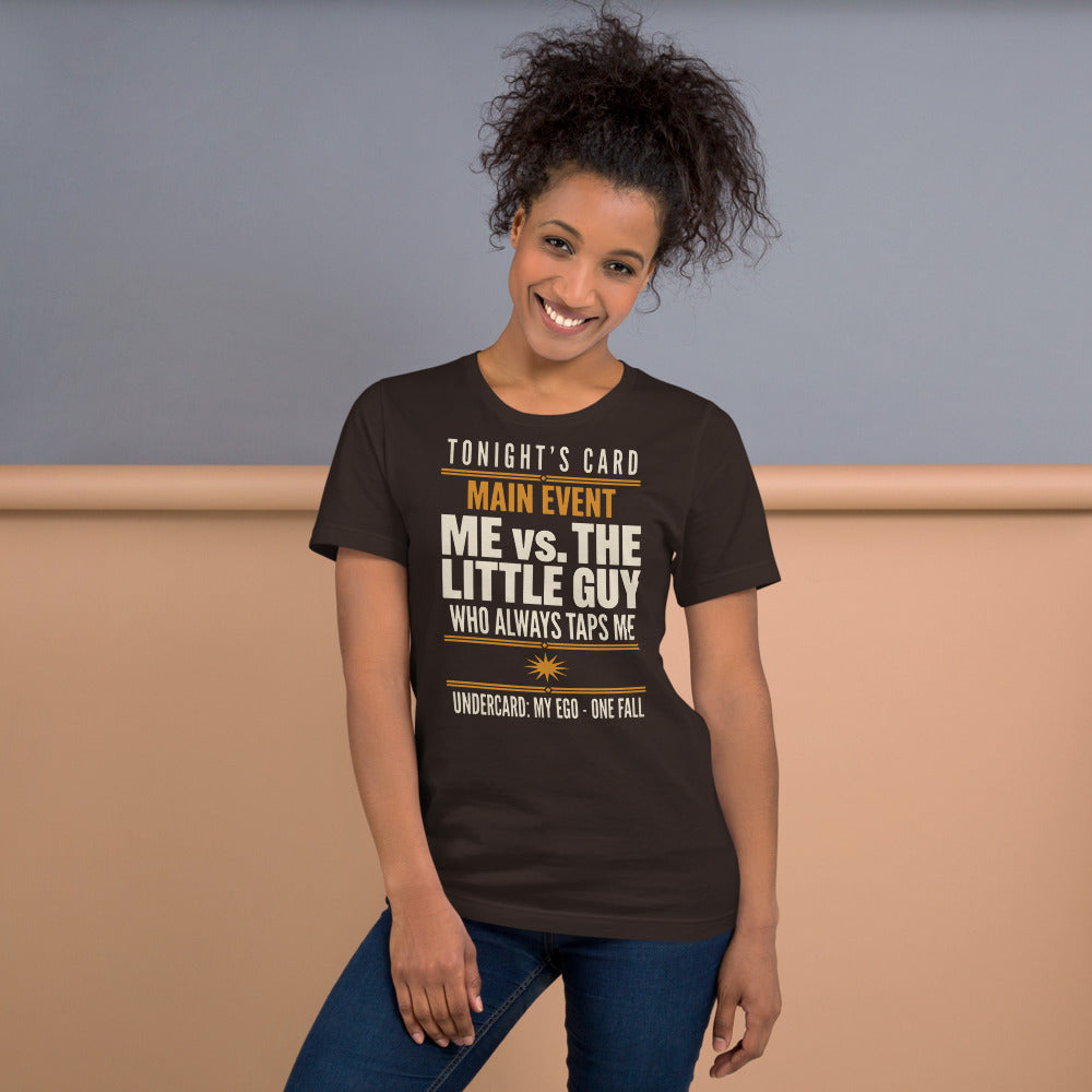 Tonight's Card funny Brazilian jiu jitsu t-shirt — Brown, on model