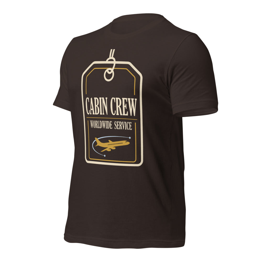 Worldwide Service cabin crew tee — Brown, front-right