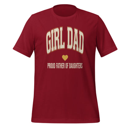 Girl Dad retro varsity tee — Cardinal, front