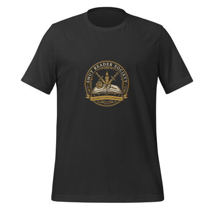 Smut Reader Society book lover dark academia tee — Dark Grey, front