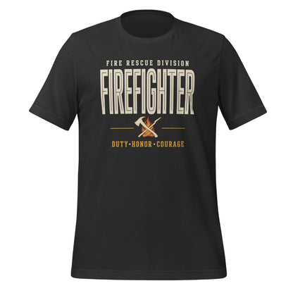 Firefighter collegiate wordmark retro fire-rescue tee — Dark Grey, front