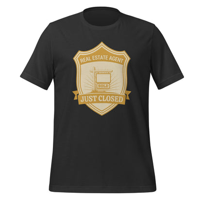 Just Closed real estate agent tee — Dark Grey, front