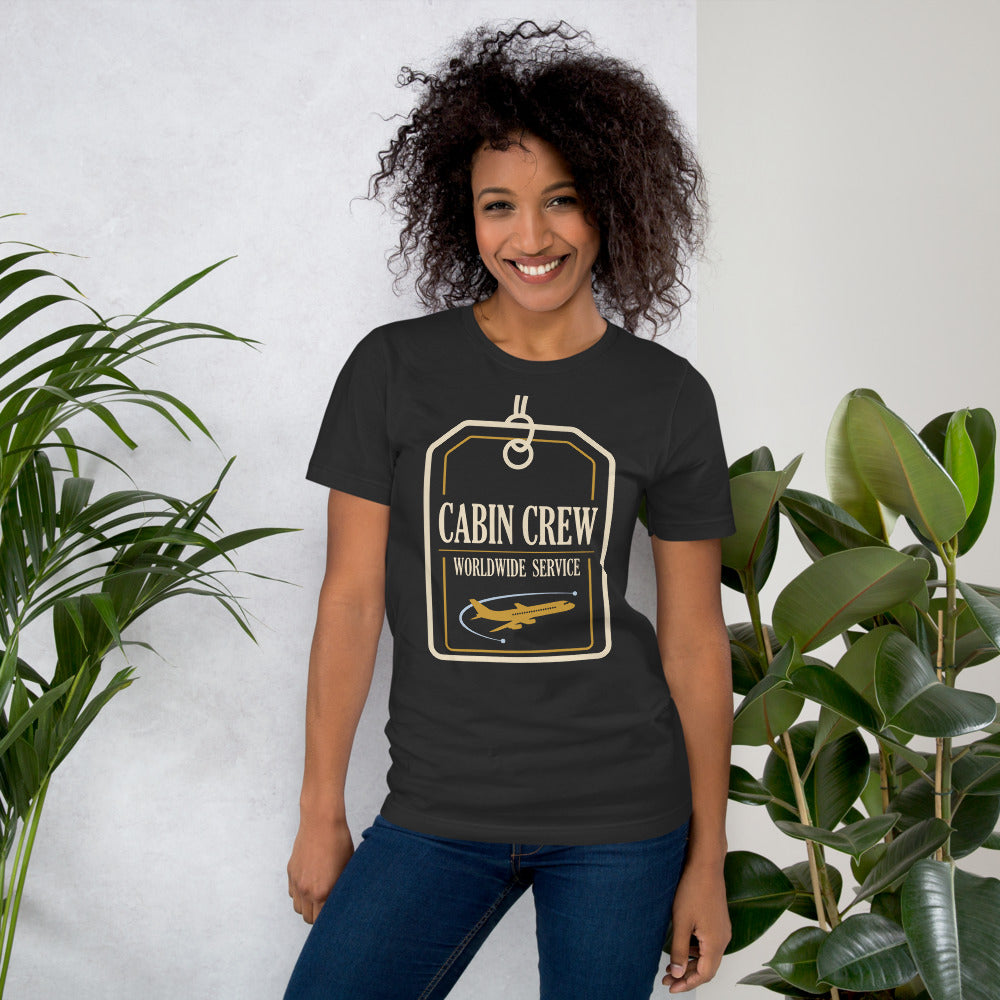 Worldwide Service cabin crew tee — Dark Grey, on model