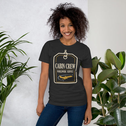 Worldwide Service cabin crew tee — Dark Grey, on model