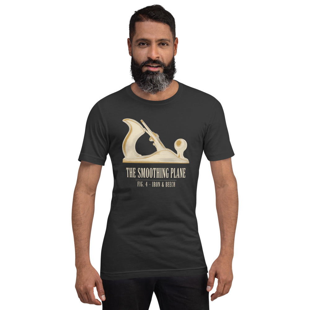 Fig. 4 The Smoothing Plane woodworking tee — Dark Grey, on model