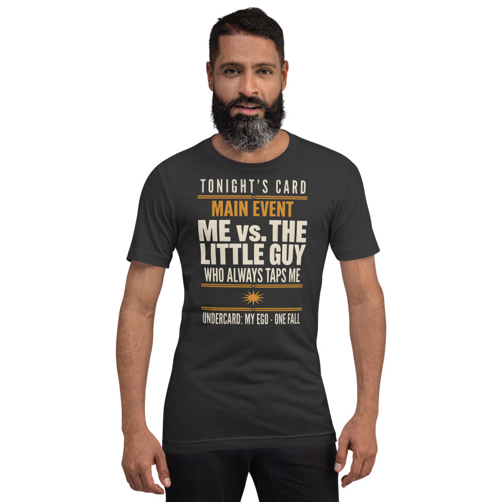 Tonight's Card funny Brazilian jiu jitsu t-shirt — Dark Grey, on model