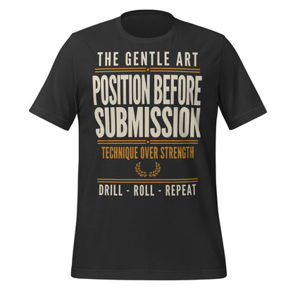 Position Before Submission Brazilian jiu jitsu t-shirt — Dark Grey, front