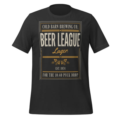 Beer League Cold Barn Brewing lager t-shirt — Dark Grey, front