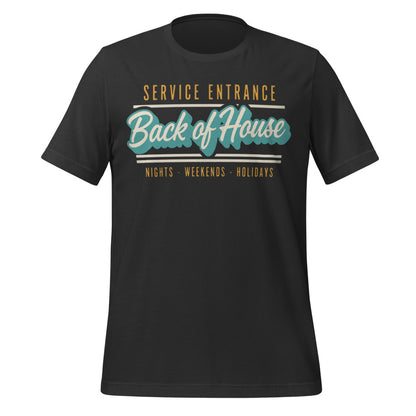 Line Cook Back of House retro diner service sign t-shirt — Dark Grey, front