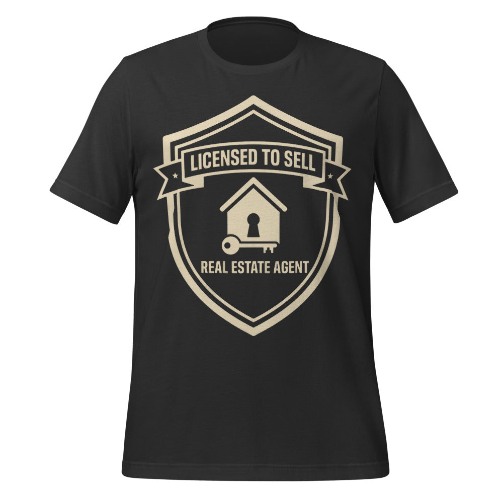 Licensed to Sell real estate agent tee — Dark Grey, front