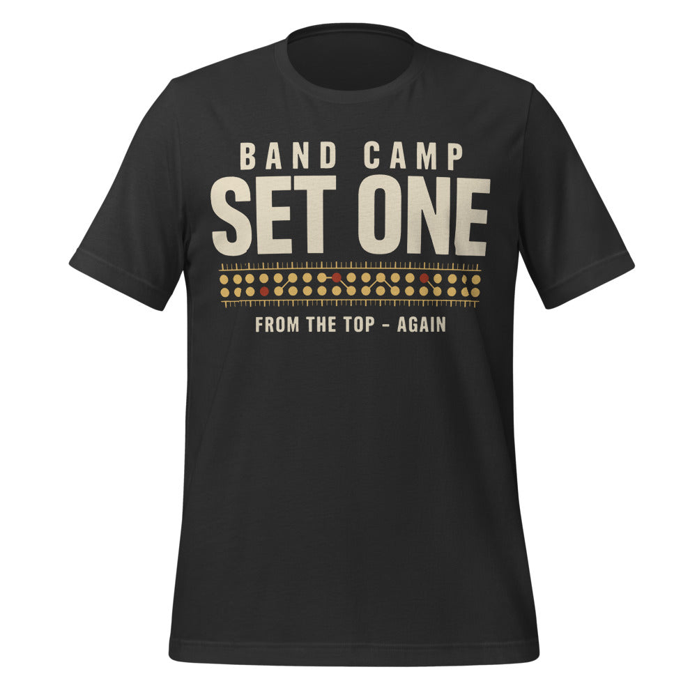 Set One marching band drill chart t-shirt — Dark Grey, front