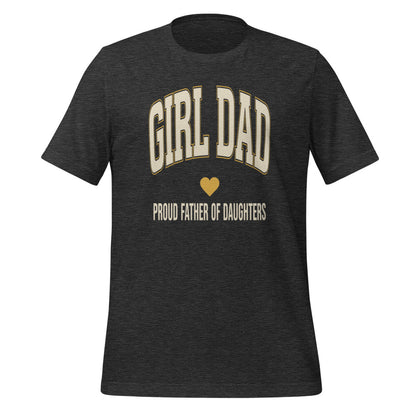Girl Dad retro varsity tee — Dark Grey Heather, front