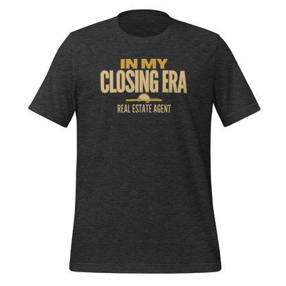 In My Closing Era real estate agent tee — Dark Grey Heather, front