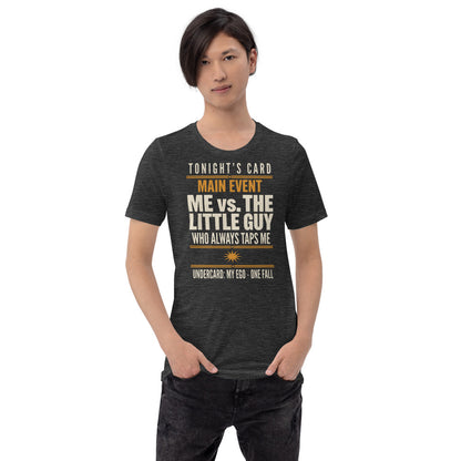 Tonight's Card funny Brazilian jiu jitsu t-shirt — Dark Grey Heather, on model