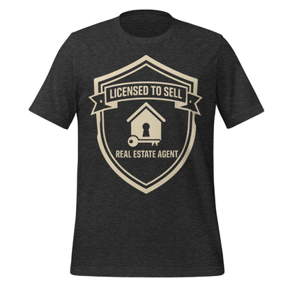 Licensed to Sell real estate agent tee — Dark Grey Heather, front