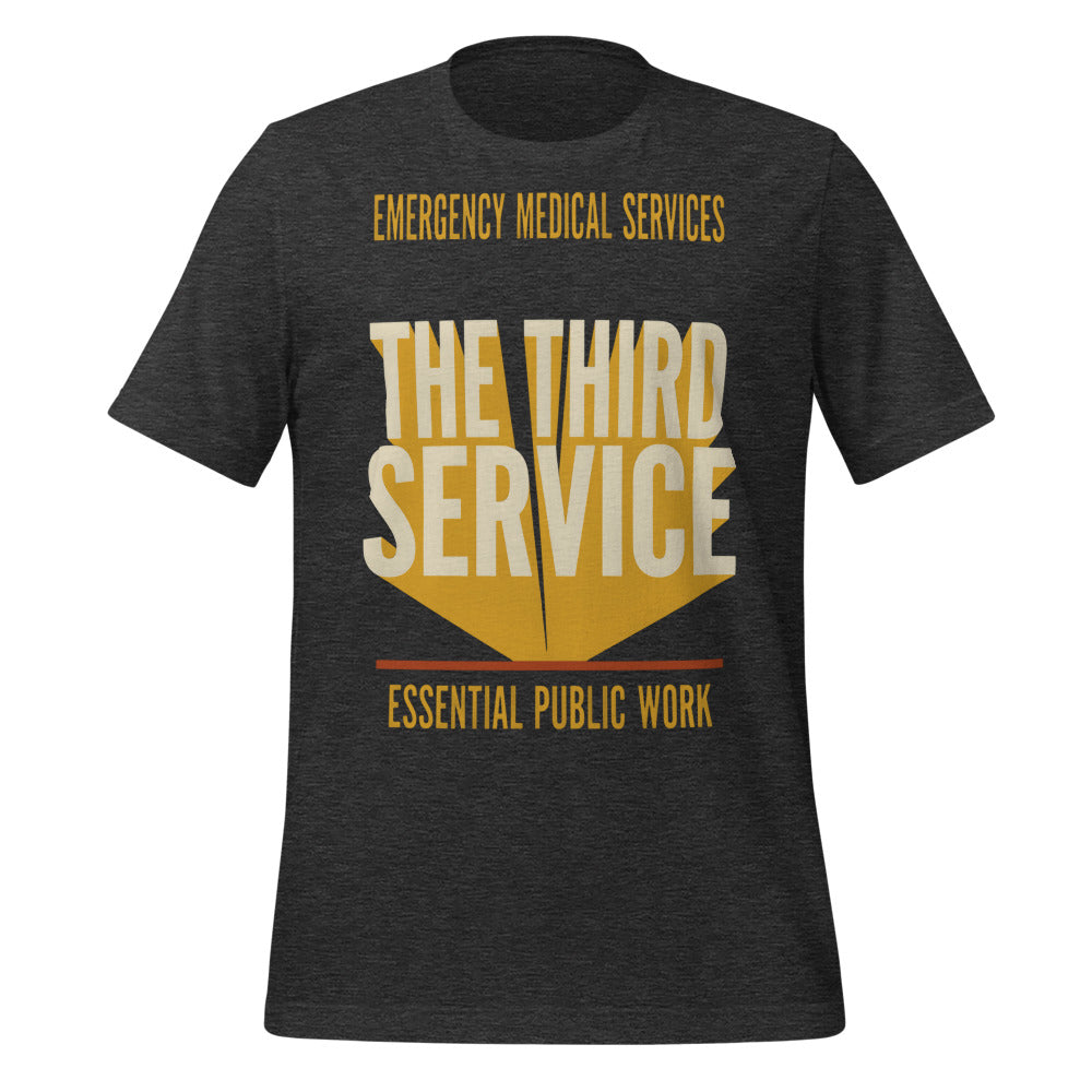The Third Service EMS t-shirt — Dark Grey Heather, front