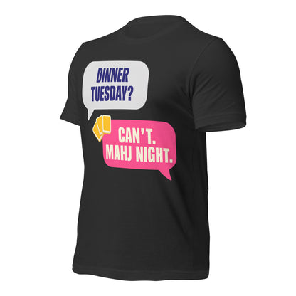Mahj Night funny mahjong tee — Dark Grey, front-right