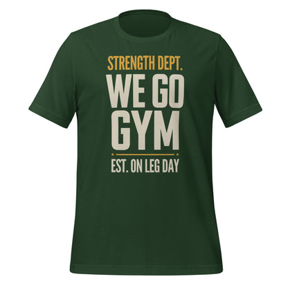 We Go Gym vintage athletic gym tee — Forest, front