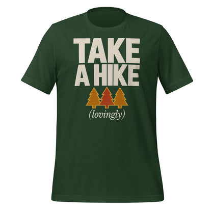 Take a Hike retro outdoors humor typography tee — Forest, front